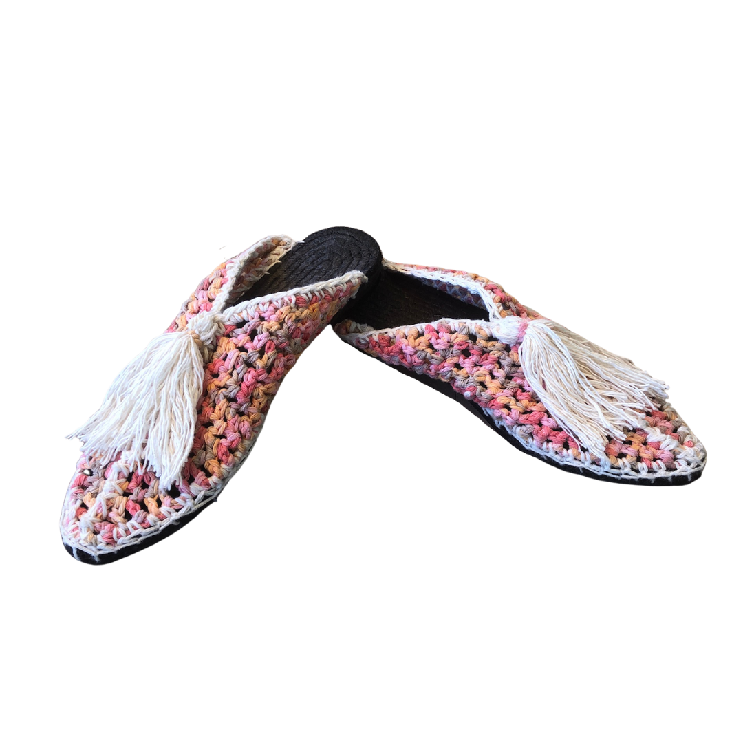 Pantufla tonos naranjas