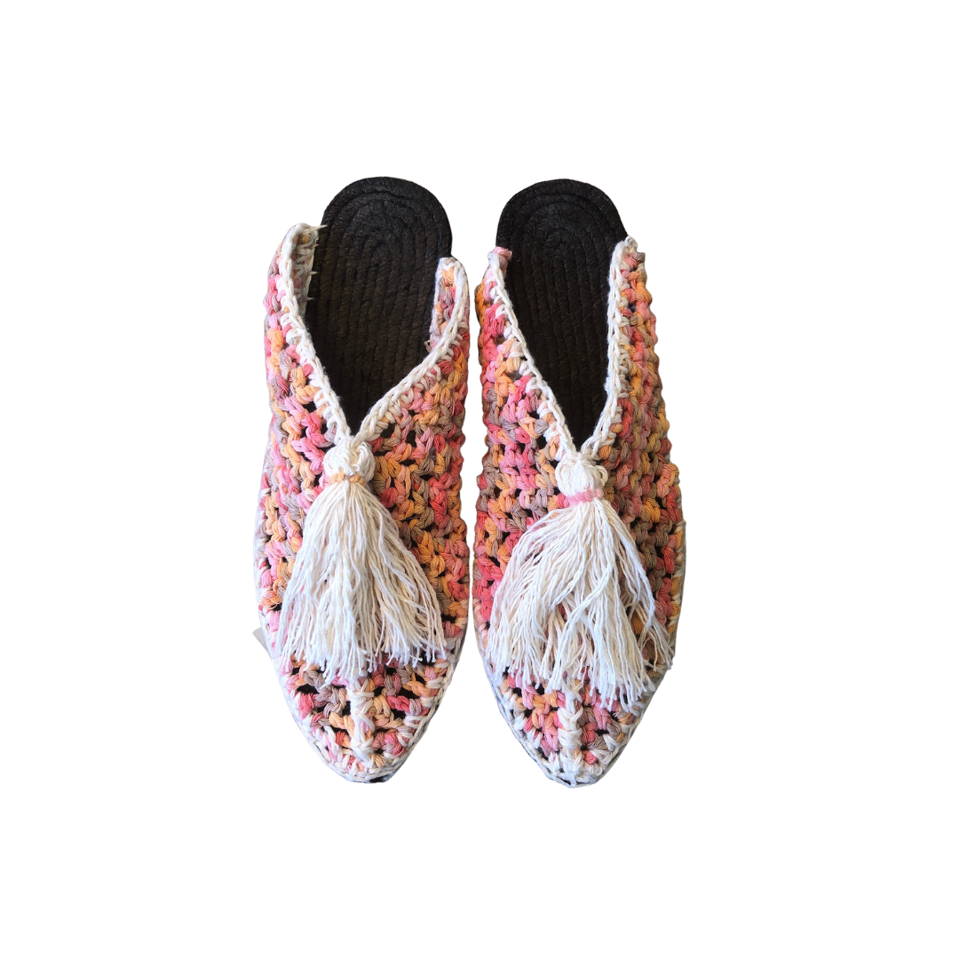 Pantufla tonos naranjas